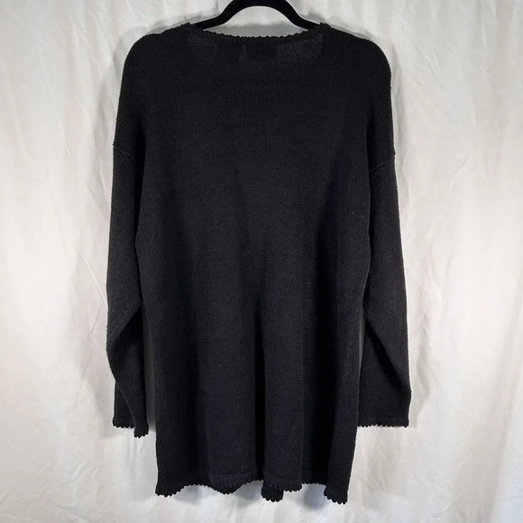 Kathie Lee Sweater Women's Large Black Knit Sequin Bows - Picture 8 of 10